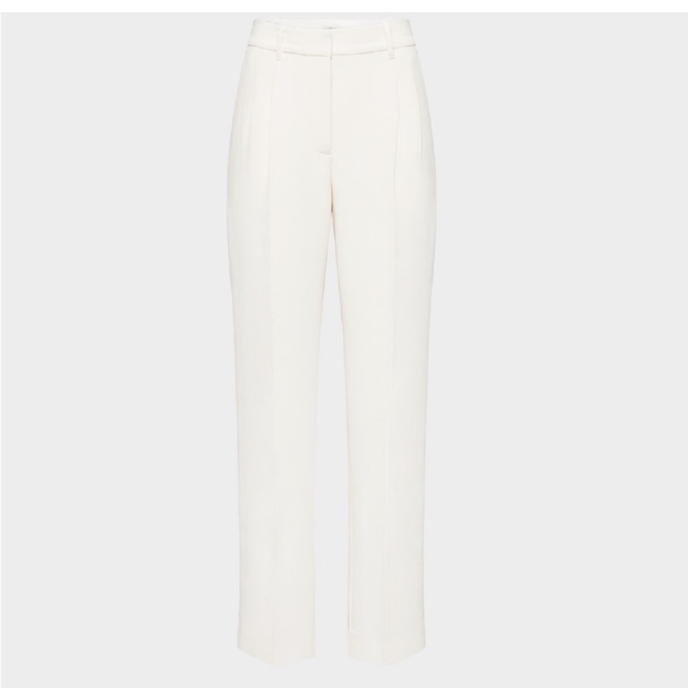 Aritzia Cream High-Waisted Trousers